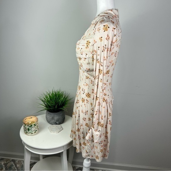 Free People Good Days Long Sleeve Minidress womens flower print size xs - Picture 5 of 10